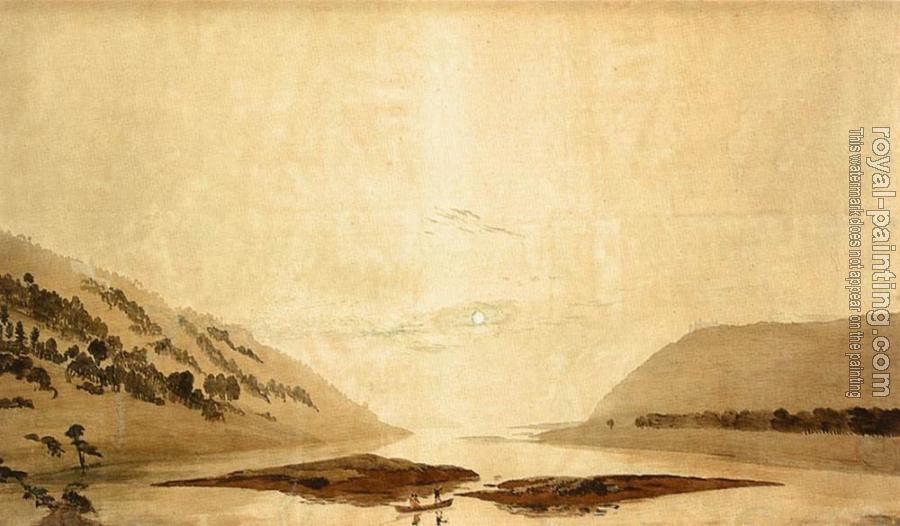 Caspar David Friedrich : Mountainous River Landscape Day Version